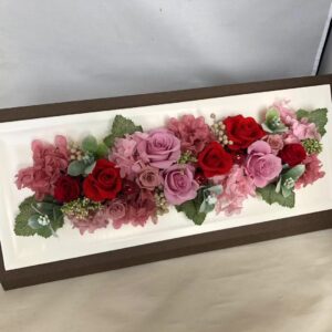 プリザーブドフラワー フレーム アレンジ パープル