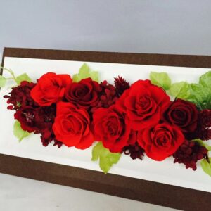 プリザーブドフラワー フレーム アレンジ レッド