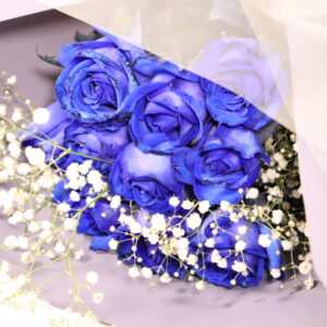 青いバラの花束 10本