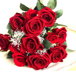 枯れない 手入れ簡単 赤バラの花束 12本 Be mine.